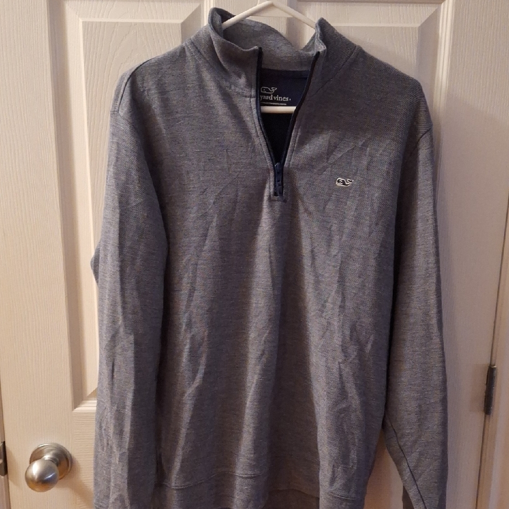 Vineyard Vines Men's Heather Gray Zip-Up Sweater